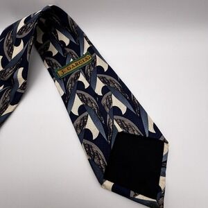 J‎ Garcia Vtg USA Made Red Abstract Hand Sewn Silk Necktie